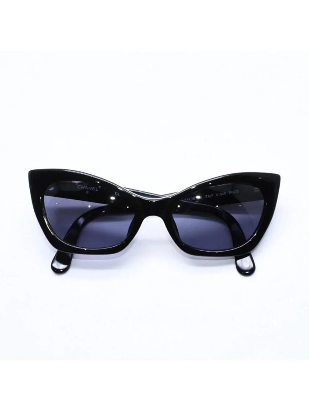 Chanel Cat's Eye Sunglasses Eyewear CC Logo Black Gold